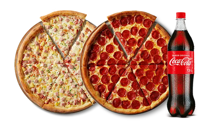 2 Pizzas M Sencillas + 1 Gaseosa 1,5 Lts