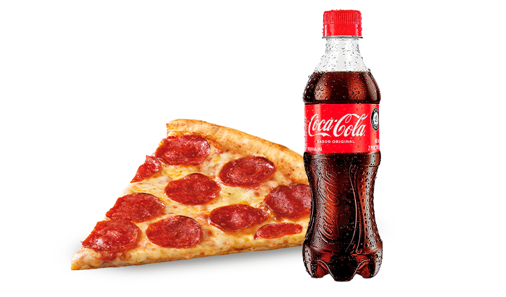 Combo proción de pizza más gaseosa 10 onz